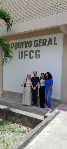 Professora Gláucia da Rocha (Aposentada UFF) e os Arquivistas Luiz Giacomo (SRH), Alana Carla (Arquivo Geral) e Leticia Alves (SRH)